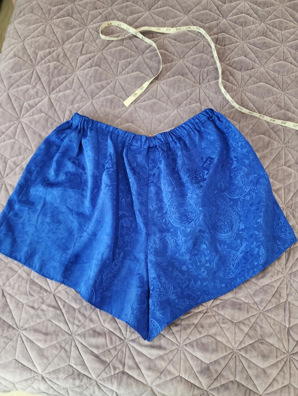​Vintage Victoria's Secret Gold Label Royal Blue Polyester Knit Shorts Medium 90 - Picture 10 of 10